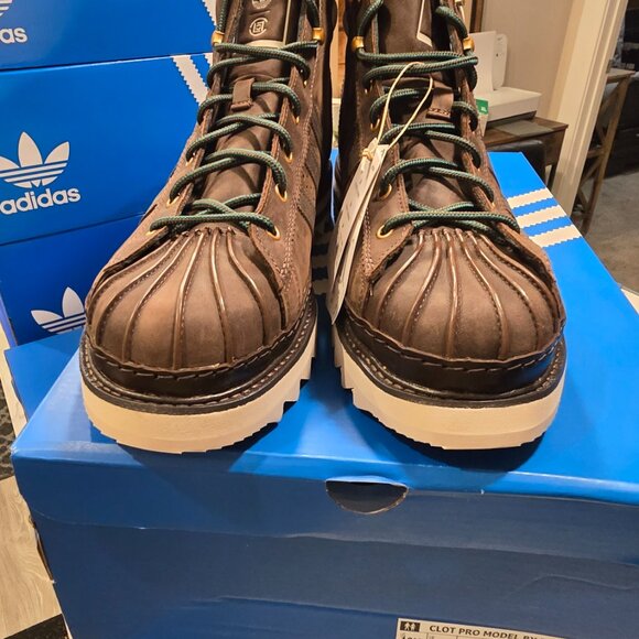 Adidas Men's CLOT PRO MODEL BY EC Boot Dark Brown/Wonder Beige JQ1263 SZ 10.5 - Picture 6 of 16